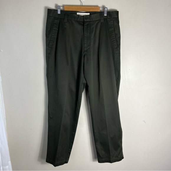 Parry Ellis Cotton Men’s Dark Green Trouser Pant Chino Casual Dressy Size 36/32 - Picture 1 of 10